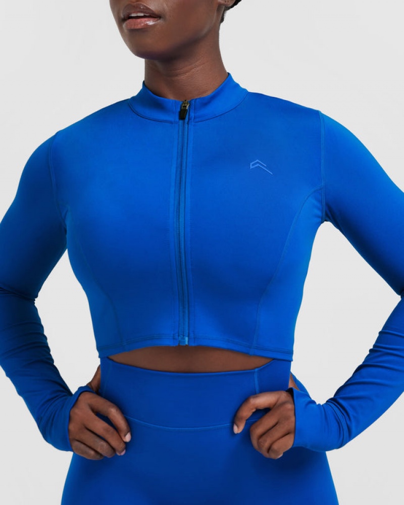 Deep Blue Oner Active Timeless Crop Sweatshirts | 39250SVZJ