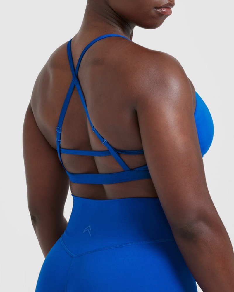 Deep Blue Oner Active Timeless Strappy Bralette Sports Bras | 39084PJQU