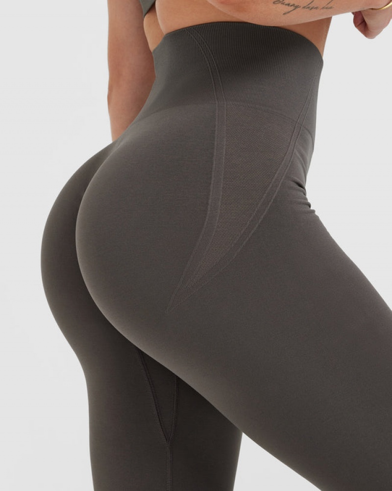 Deep Grey / Brown Oner Active Effortless Seamless Leggings | 79405QIPY