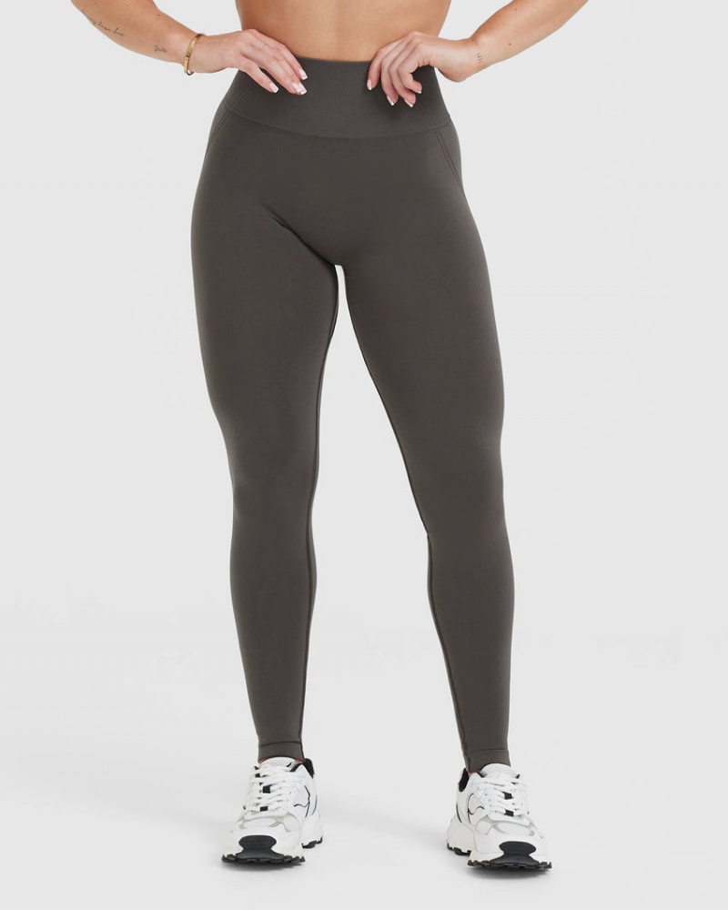 Deep Grey / Brown Oner Active Effortless Seamless Leggings | 79405QIPY