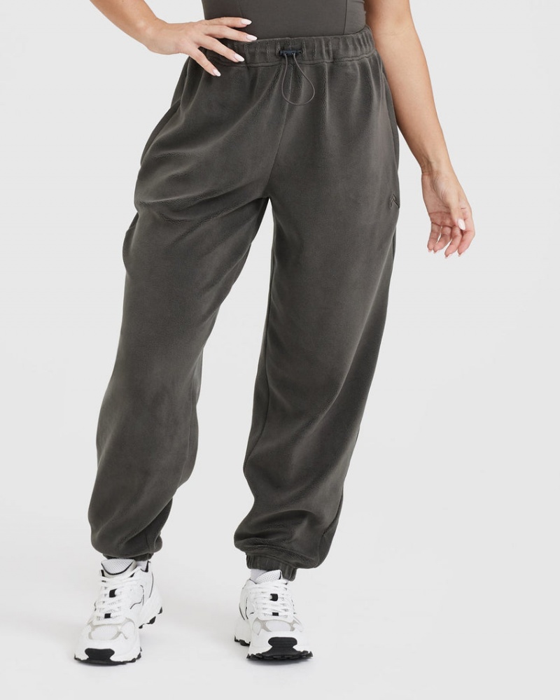 Deep Grey / Brown Oner Active Fleece Oversized Joggers | 12605GMYU