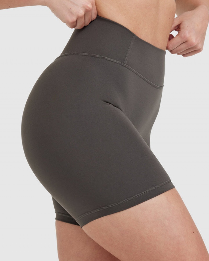 Deep Grey / Brown Oner Active Timeless High Waisted Shorts | 52038AKNM