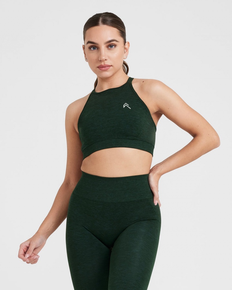 Green Oner Active Effortless Seamless High Neck Bralette Sports Bras | 89762DXBO