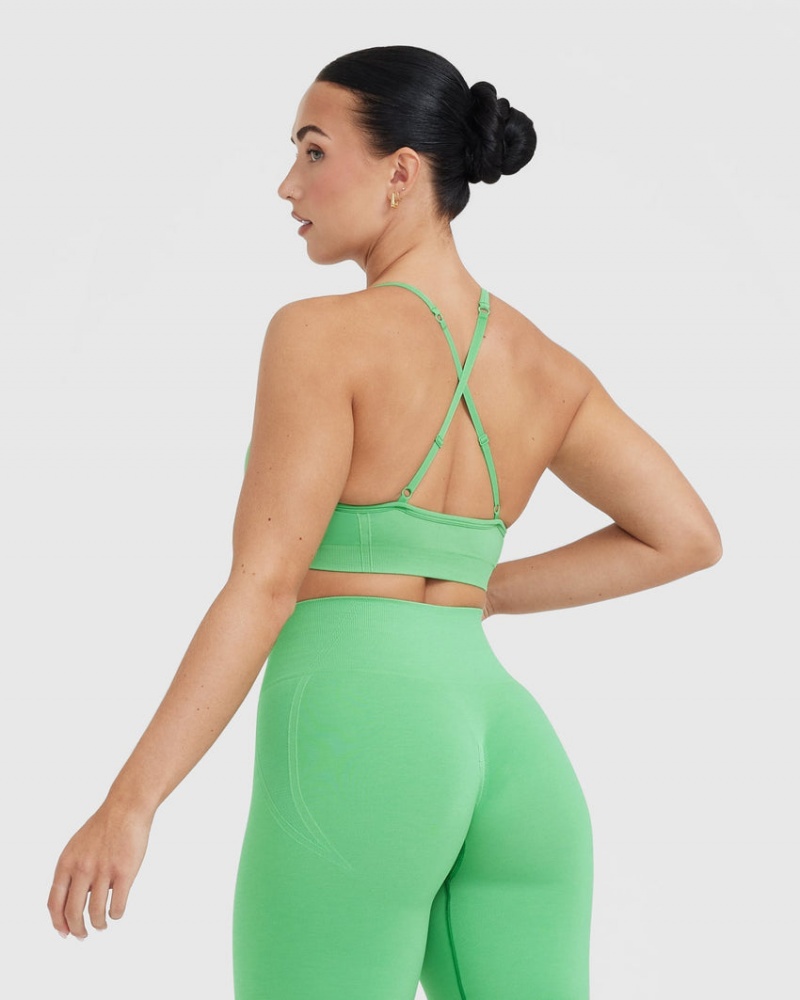 Green Oner Active Effortless Strappy Bralette Sports Bras | 91428YGCI