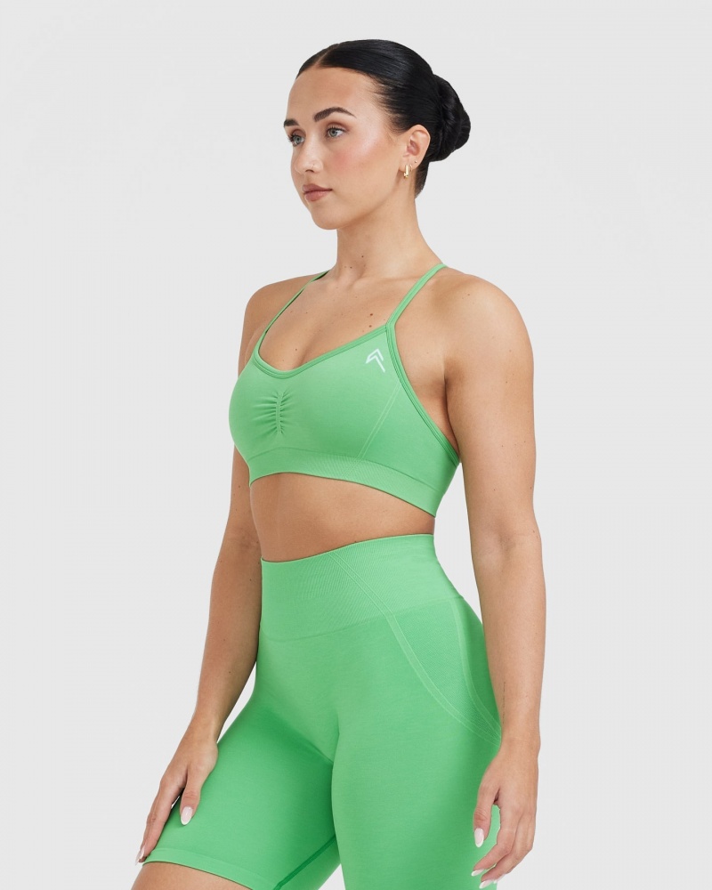 Green Oner Active Effortless Strappy Bralette Sports Bras | 91428YGCI