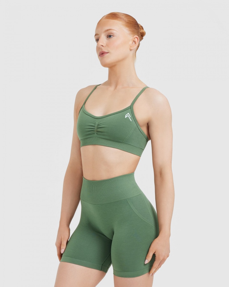 Green Oner Active Effortless Strappy Bralette Sports Bras | 82579VQGS