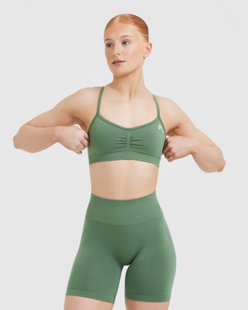 Green Oner Active Effortless Strappy Bralette Sports Bras | 82579VQGS