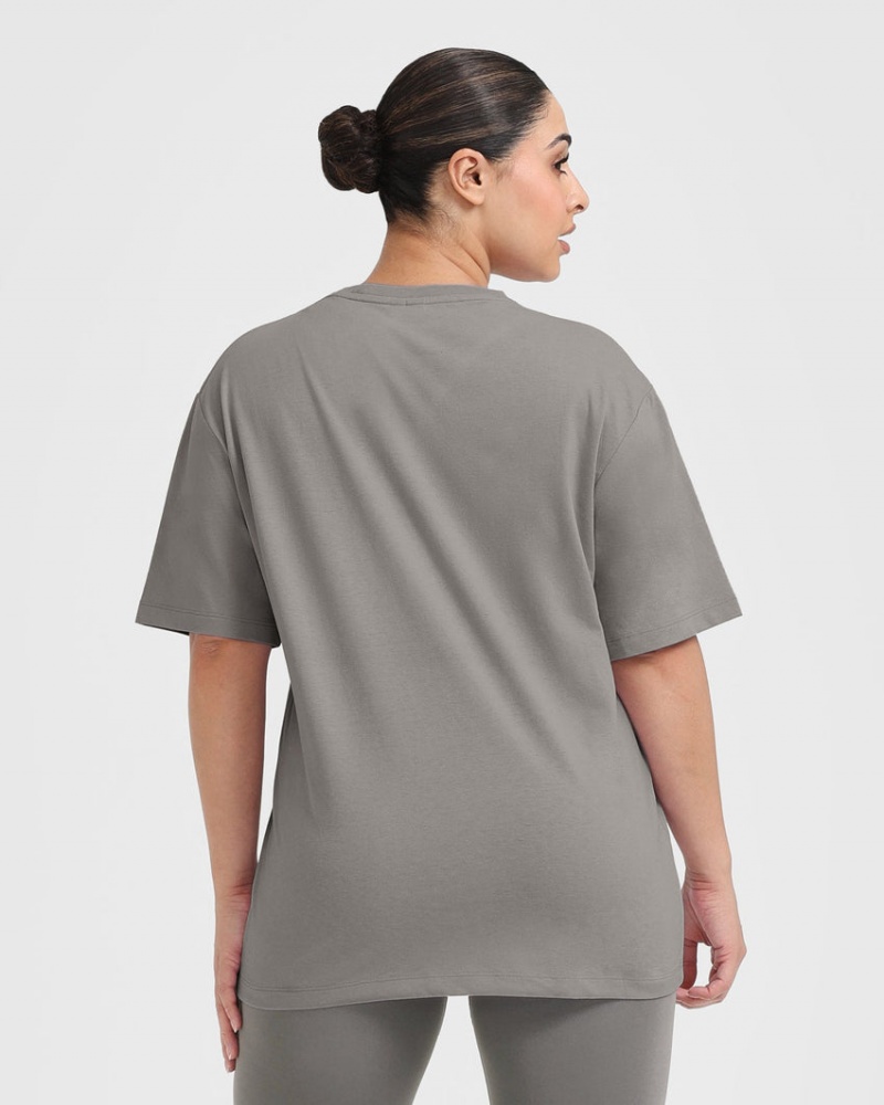 Grey Oner Active Classic Oversized Lightweight T Shirts | 27854GTRI