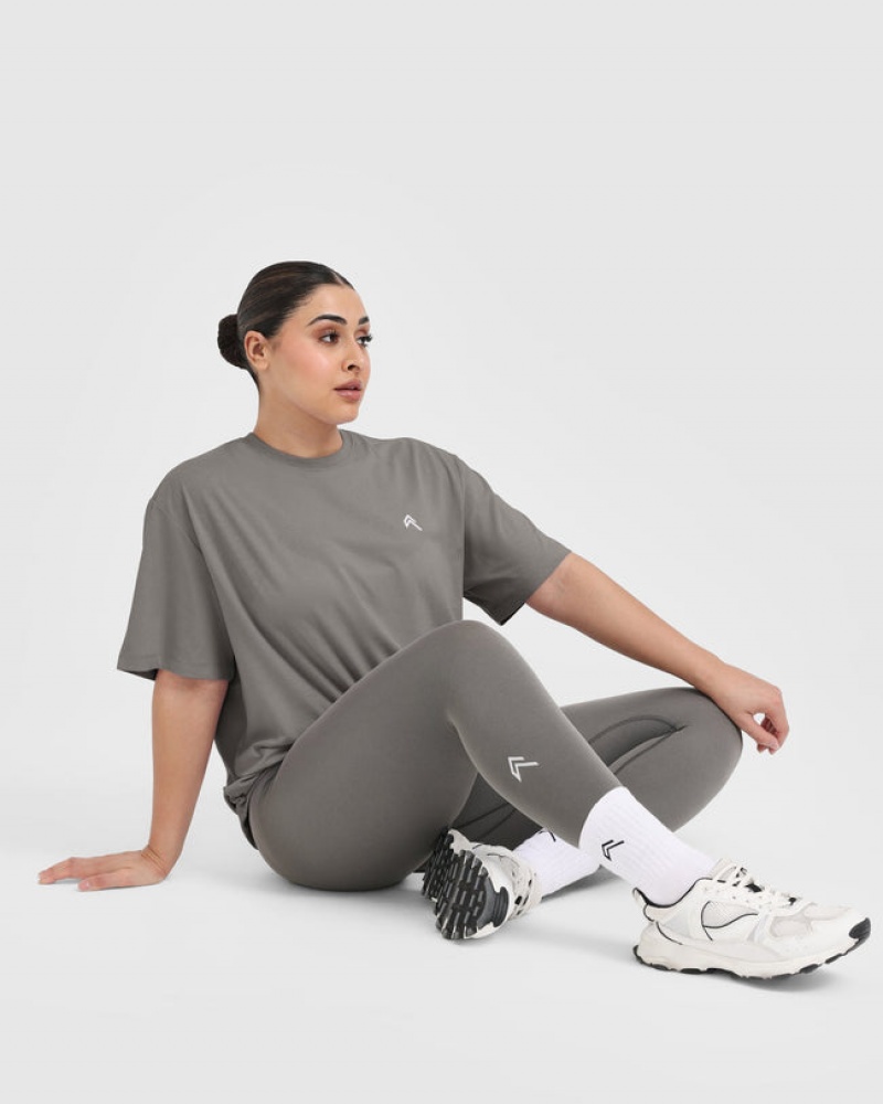 Grey Oner Active Classic Oversized Lightweight T Shirts | 27854GTRI