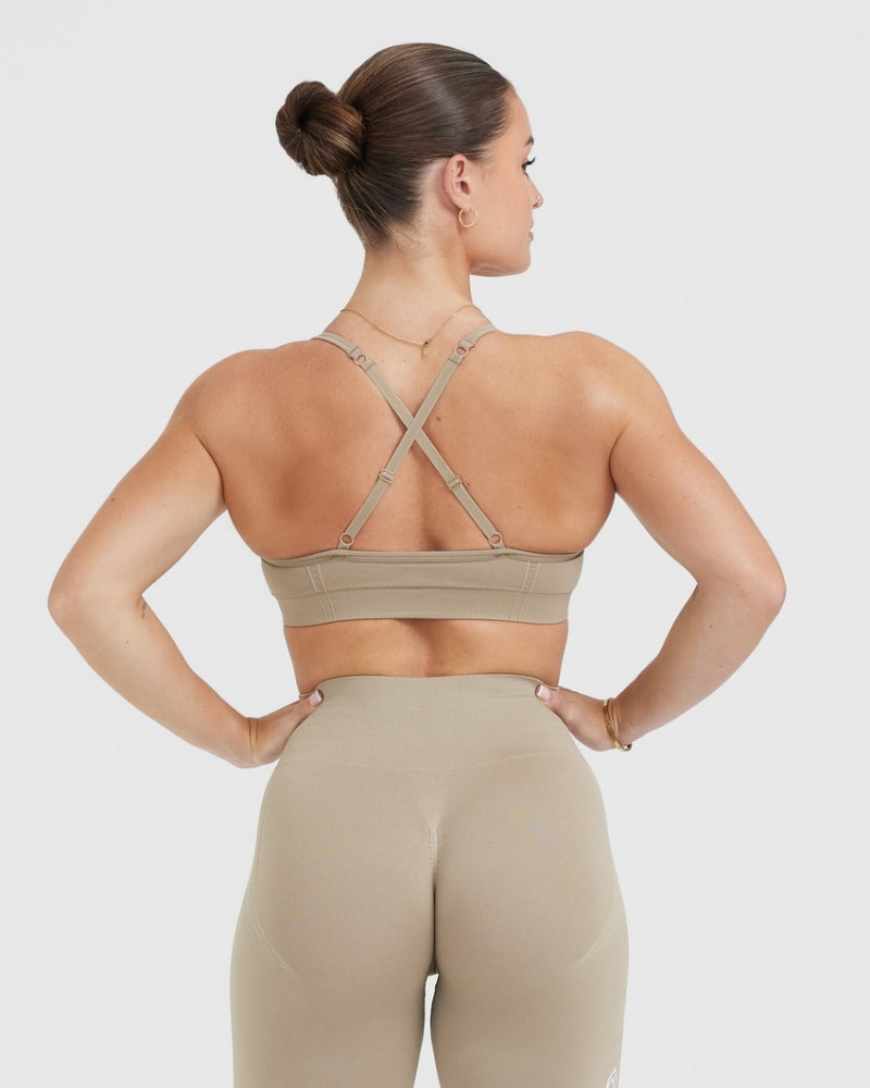 Grey Oner Active Effortless Strappy Bralette Sports Bras | 97235ZMDU