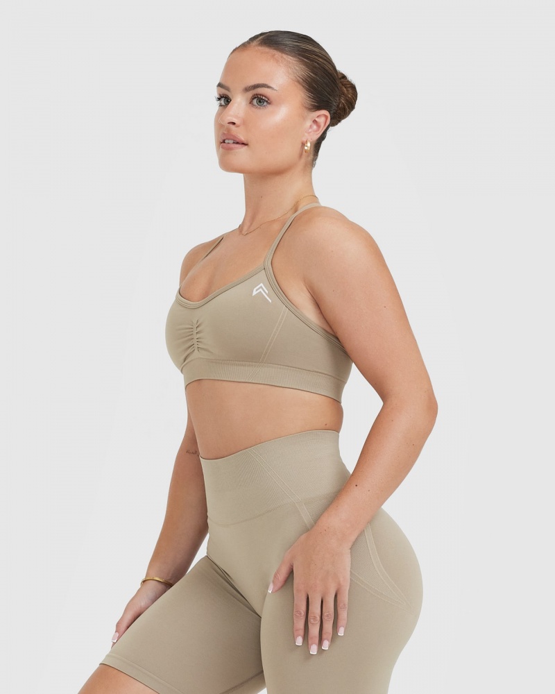 Grey Oner Active Effortless Strappy Bralette Sports Bras | 97235ZMDU