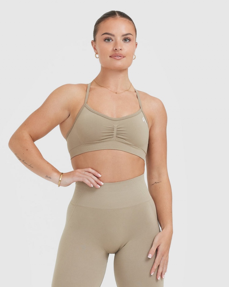 Grey Oner Active Effortless Strappy Bralette Sports Bras | 97235ZMDU