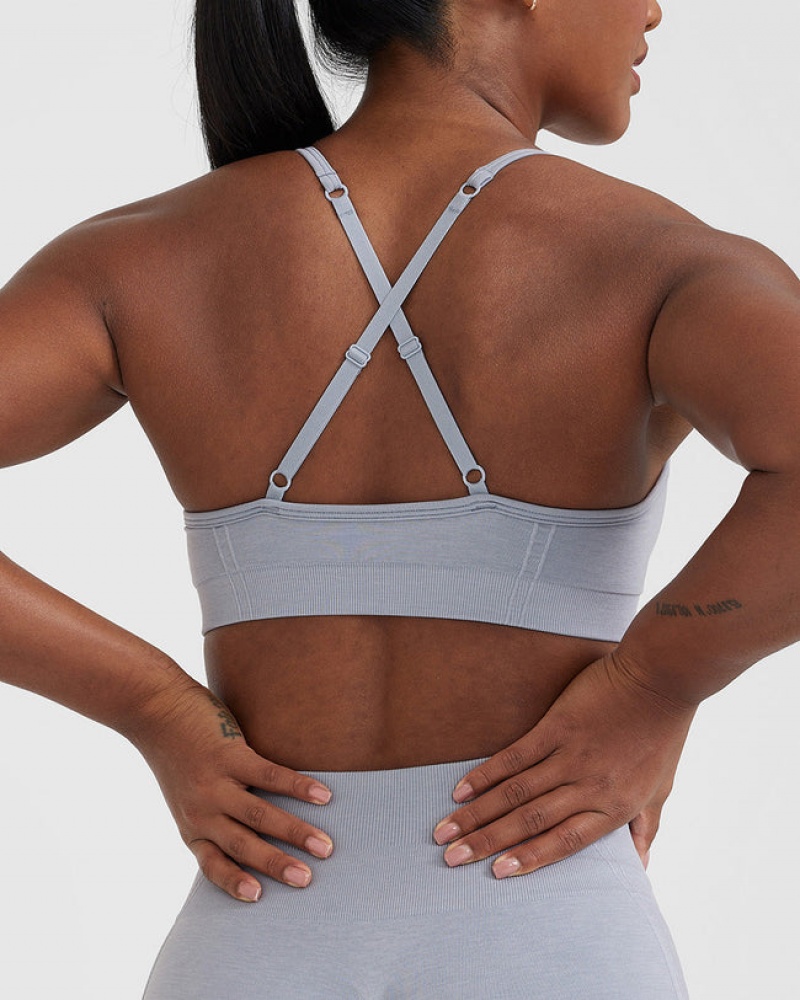 Grey Oner Active Effortless Strappy Bralette Sports Bras | 32806IQUN