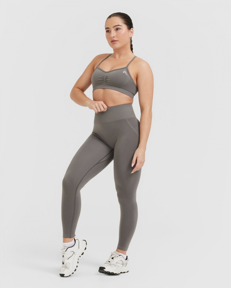 Grey Oner Active Effortless Strappy Bralette Sports Bras | 85621MCDL