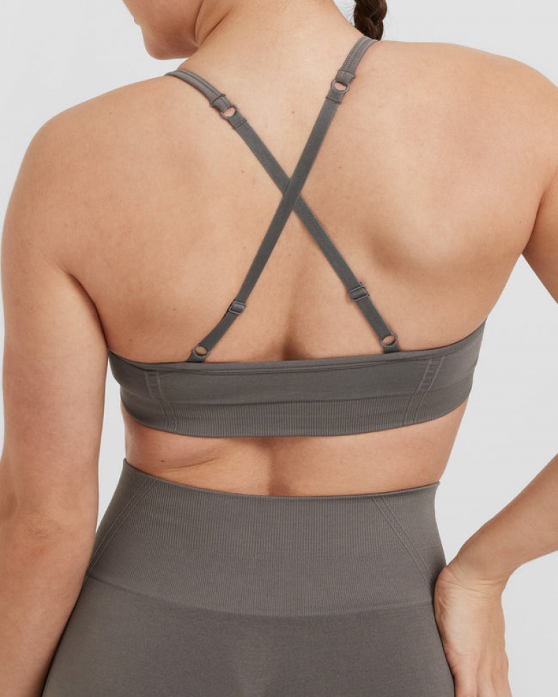 Grey Oner Active Effortless Strappy Bralette Sports Bras | 85621MCDL