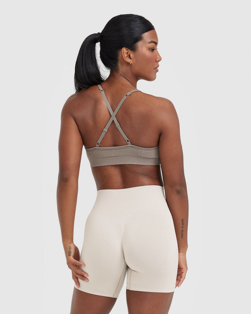 Grey Oner Active Effortless Strappy Bralette Sports Bras | 82654GNQA