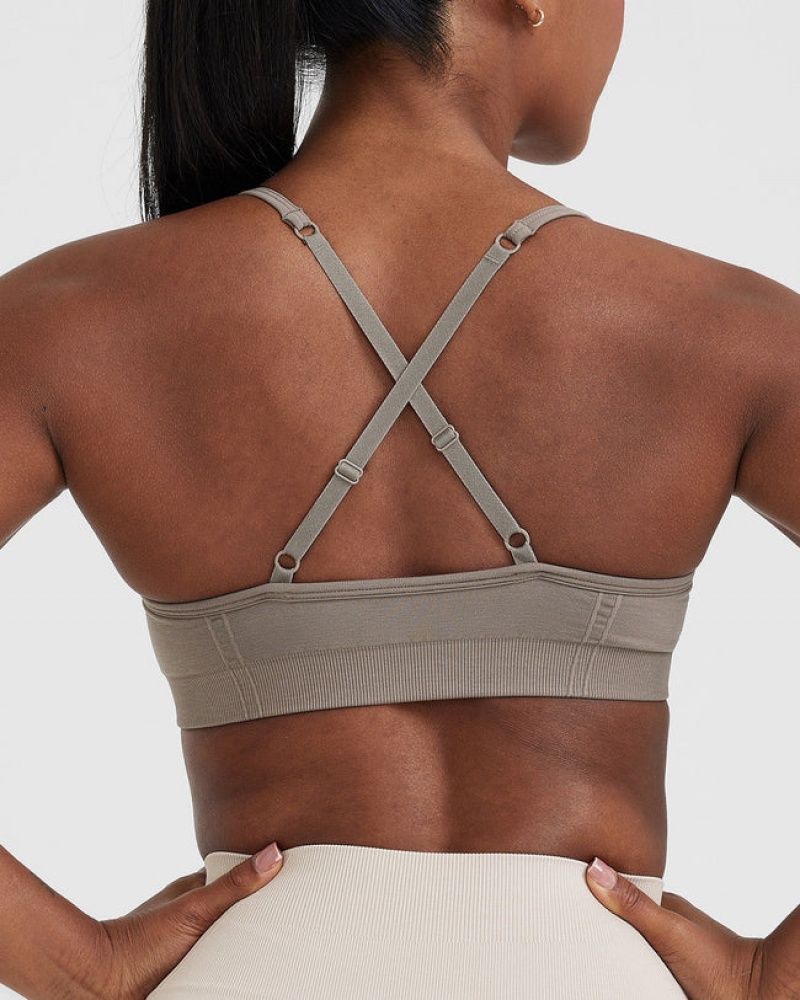 Grey Oner Active Effortless Strappy Bralette Sports Bras | 82654GNQA