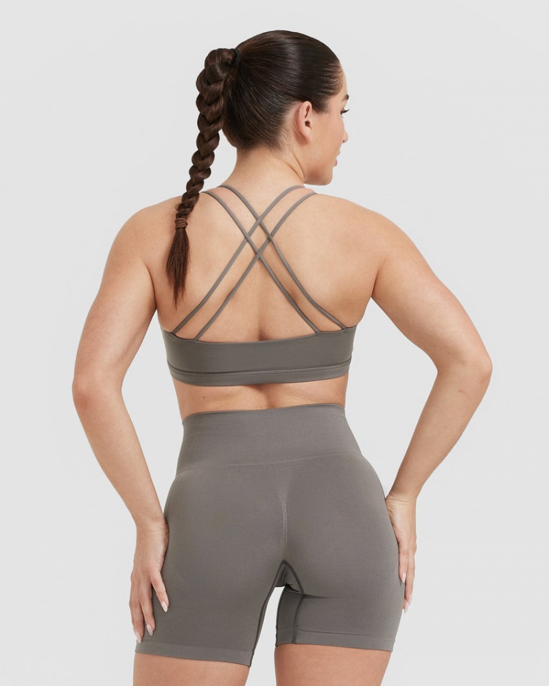 Grey Oner Active Everyday Cross Over Bralette Sports Bras | 42530JKZQ