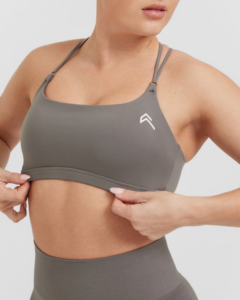 Grey Oner Active Everyday Cross Over Bralette Sports Bras | 42530JKZQ