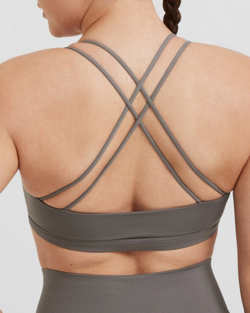 Grey Oner Active Everyday Cross Over Bralette Sports Bras | 42530JKZQ