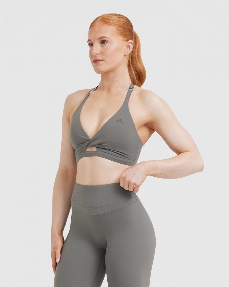 Grey Oner Active Unified Twist Sports Bras | 36025RJAH