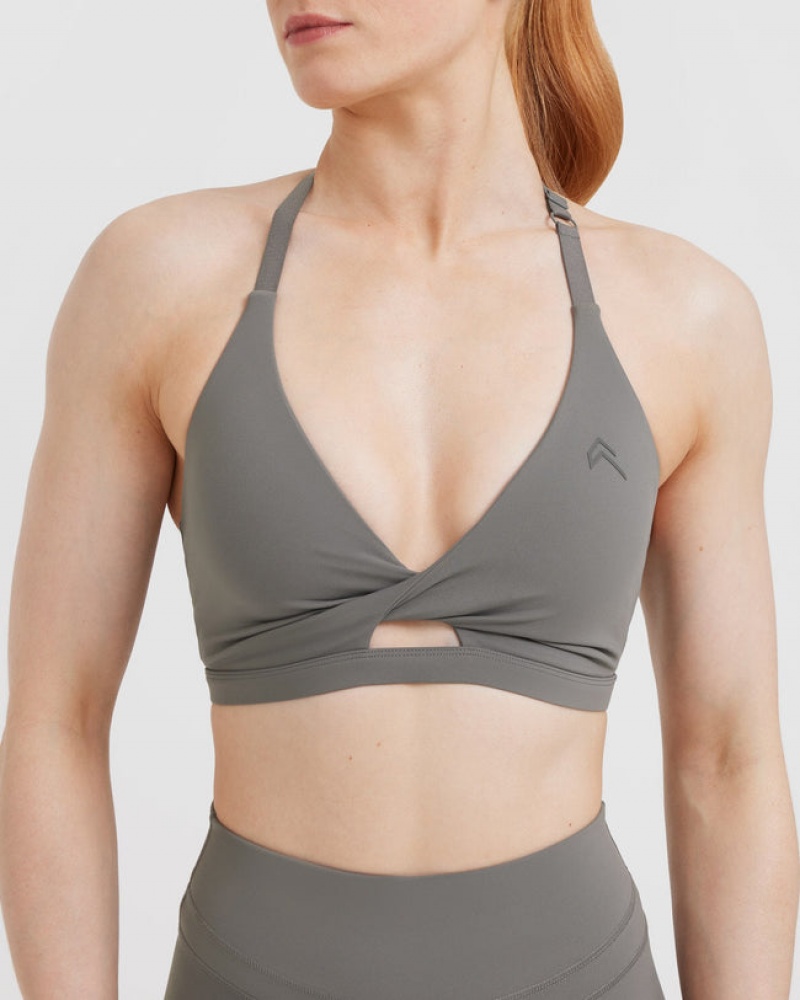 Grey Oner Active Unified Twist Sports Bras | 36025RJAH