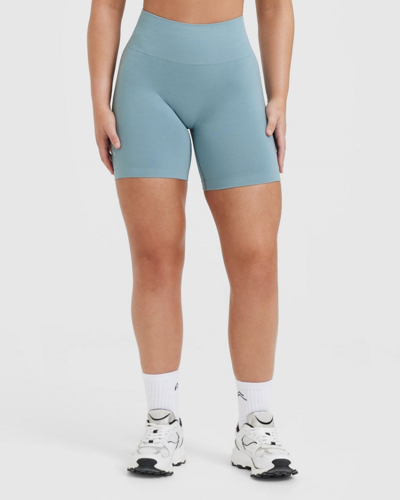 Grey / Blue Oner Active Effortless Seamless Shorts | 21758PSIN