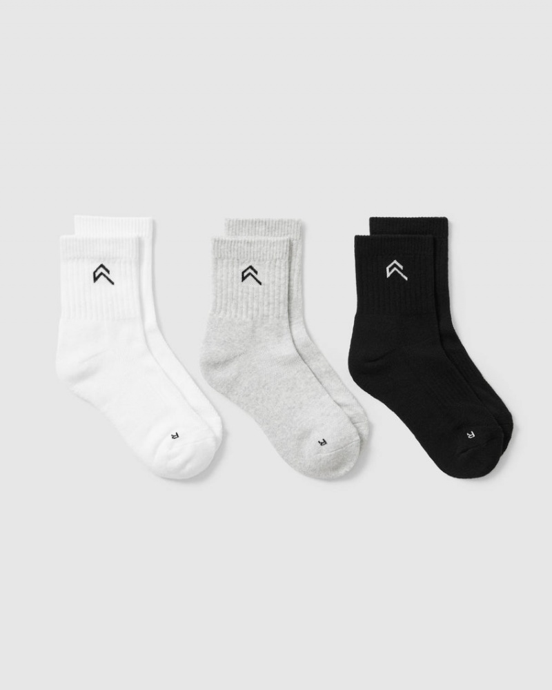 Grey / White / Black Oner Active Mid Crew 3 Pack Accessories | 48179MXOT