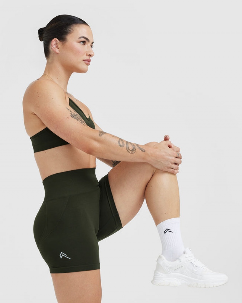 Khaki Oner Active Effortless Seamless Cycling Shorts | 52064IGXO