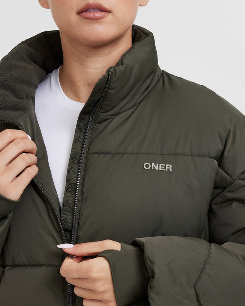 Khaki Oner Active Puffer Jackets | 37621ZCHK