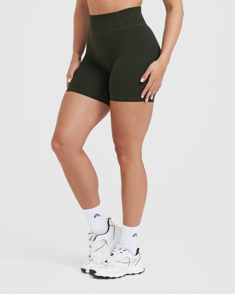 Khaki Oner Active Timeless High Waisted Shorts | 76058ADEX