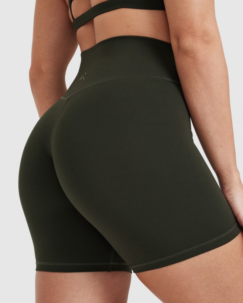 Khaki Oner Active Timeless High Waisted Shorts | 76058ADEX