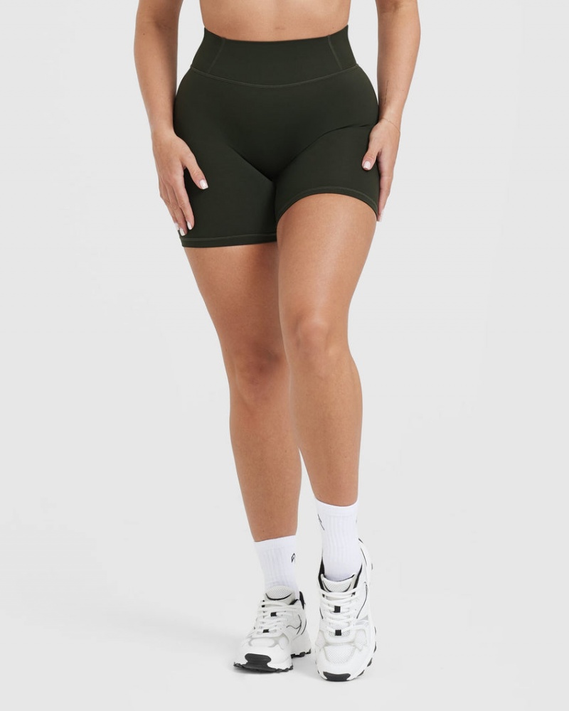 Khaki Oner Active Timeless High Waisted Shorts | 76058ADEX