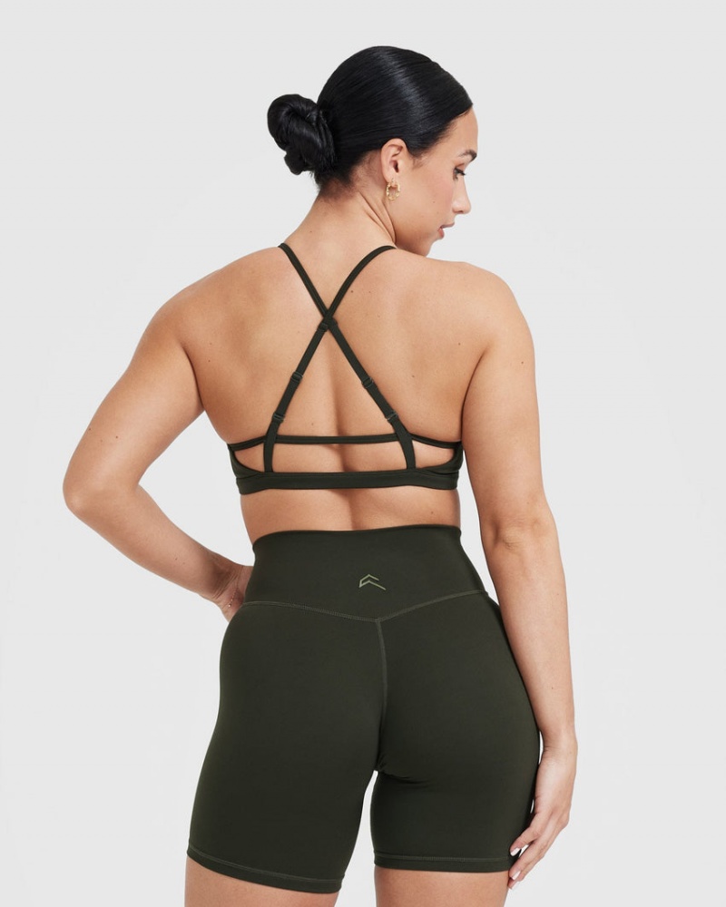 Khaki Oner Active Timeless Strappy Bralette Sports Bras | 32870UQLD