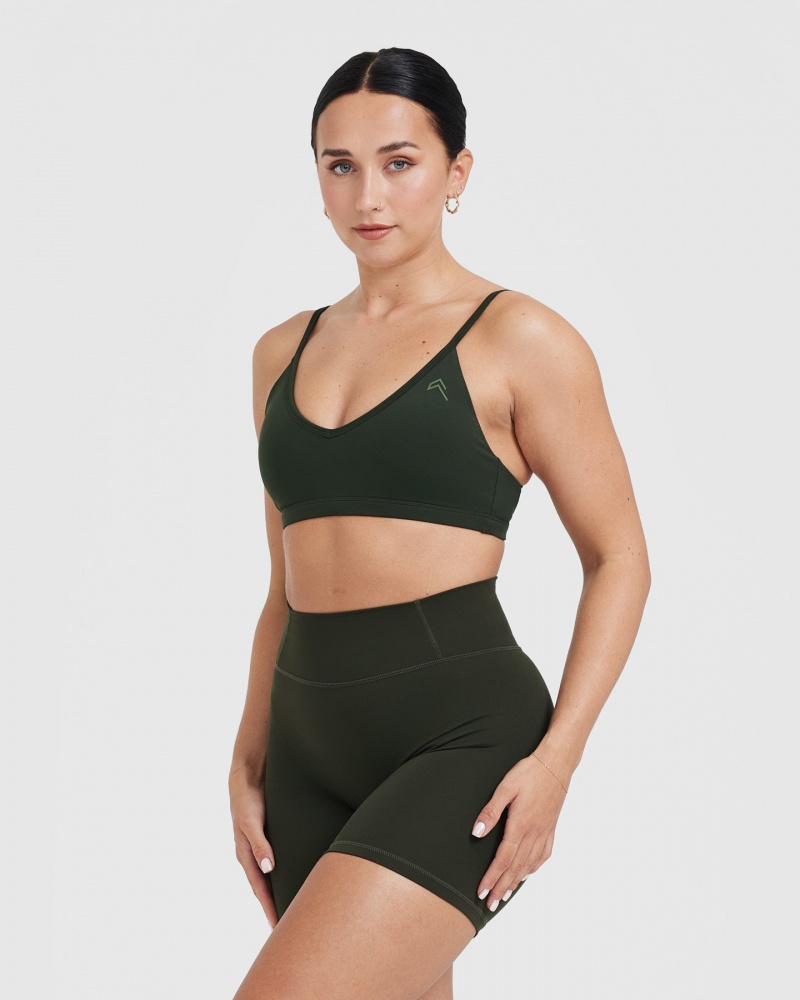 Khaki Oner Active Timeless Strappy Bralette Sports Bras | 32870UQLD