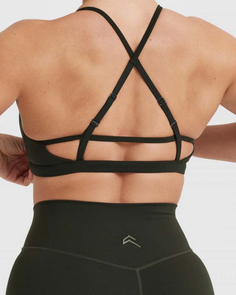 Khaki Oner Active Timeless Strappy Bralette Sports Bras | 32870UQLD