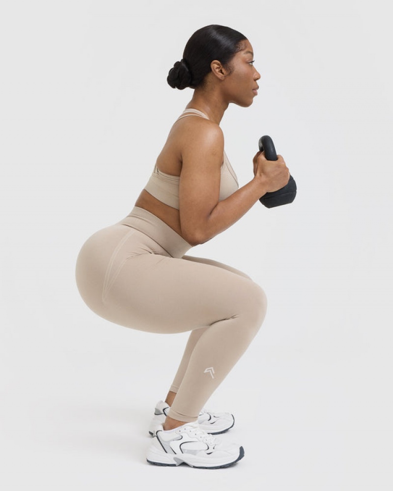 Light Brown Oner Active Effortless Seamless Leggings | 34769ZKJO