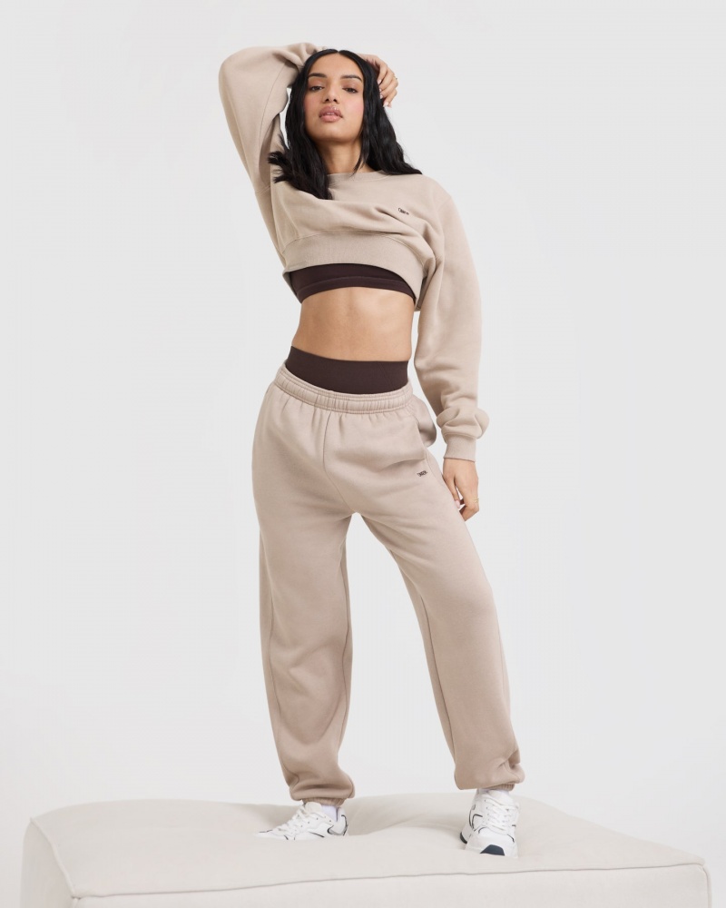 Light Brown Oner Active Foundations Crop Sweatshirts | 43905QWUM