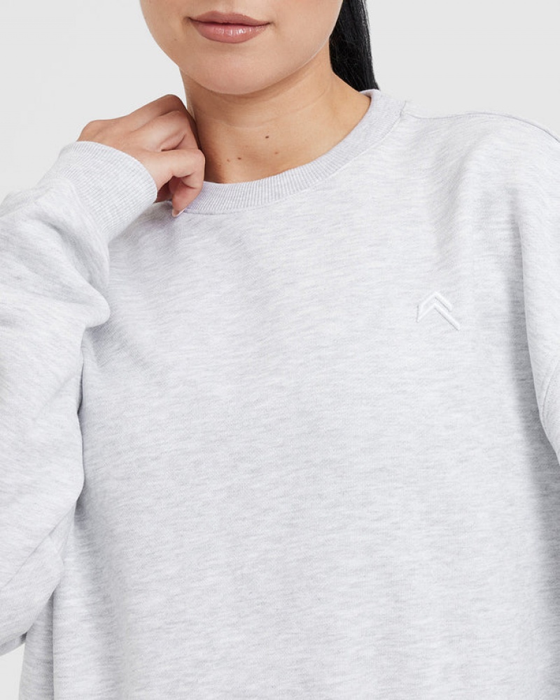 Light Grey Oner Active All Day Lightweight Oversized Sweatshirts | 13927NBUA