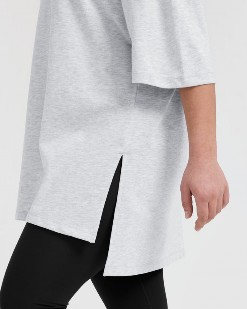 Light Grey Oner Active Classic Longline T Shirts | 42537EFOK