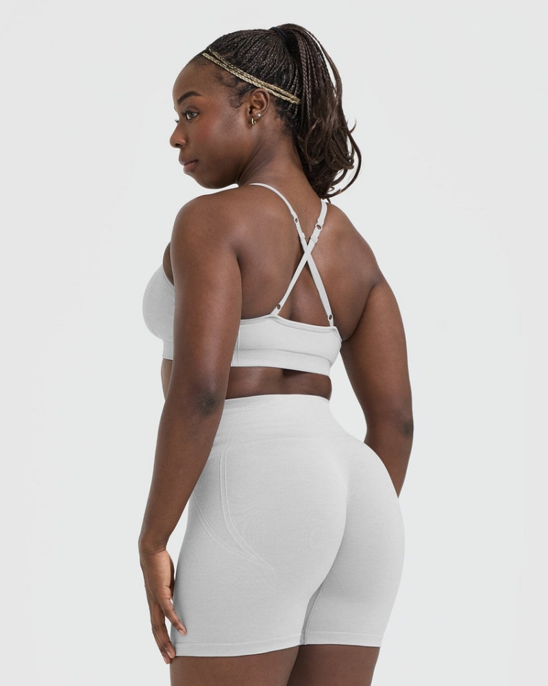 Light Grey Oner Active Effortless Strappy Bralette Sports Bras | 92841RGCK