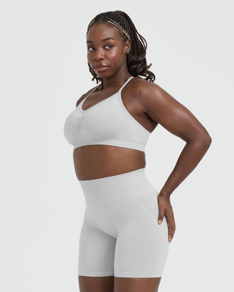 Light Grey Oner Active Effortless Strappy Bralette Sports Bras | 92841RGCK