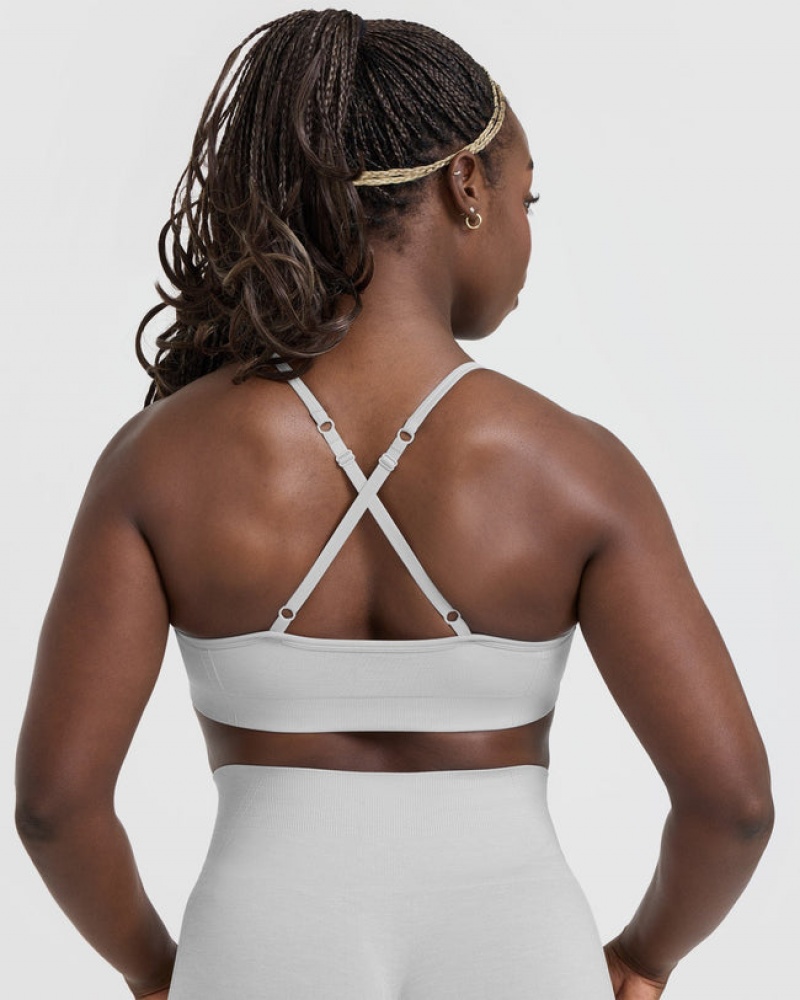 Light Grey Oner Active Effortless Strappy Bralette Sports Bras | 92841RGCK