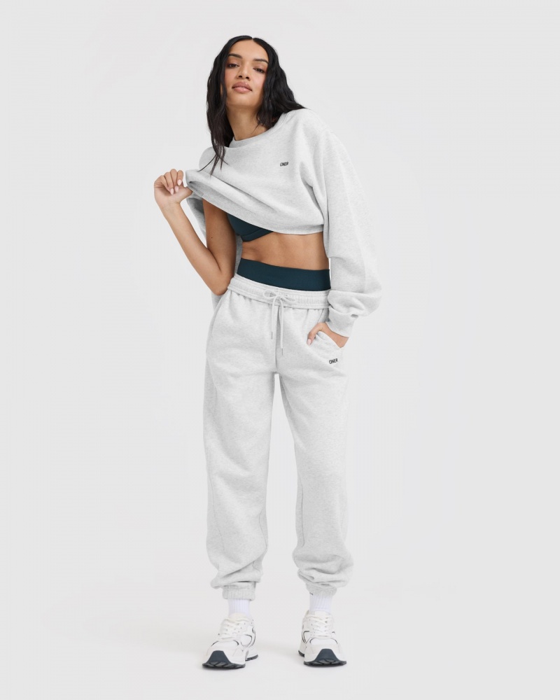 Light Grey Oner Active Foundations Crop Sweatshirts | 76451XFIO