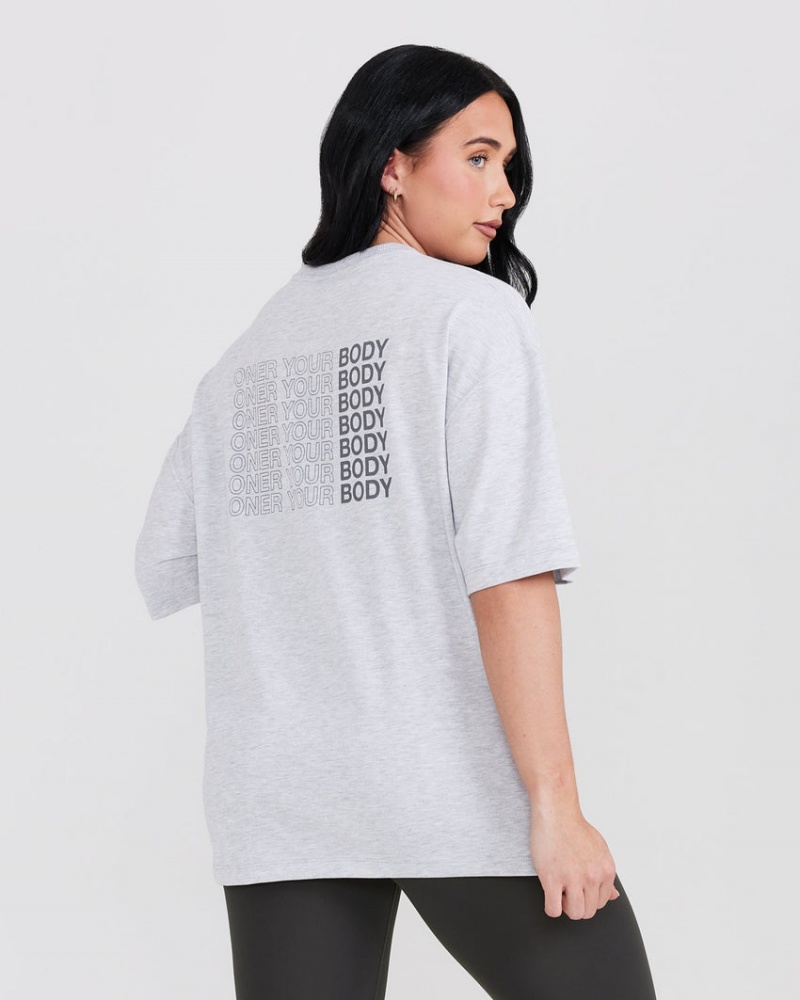 Light Grey Oner Active OYB Graphic Unisex T Shirts | 98675GLEP