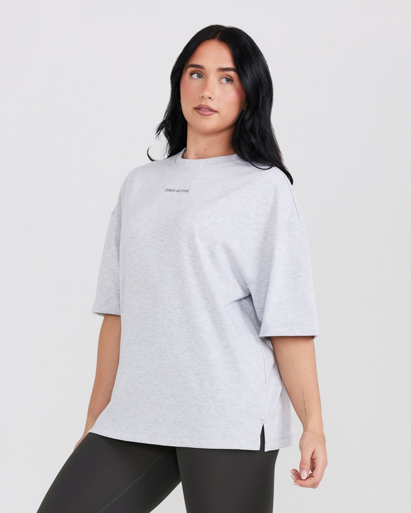 Light Grey Oner Active OYB Graphic Unisex T Shirts | 98675GLEP