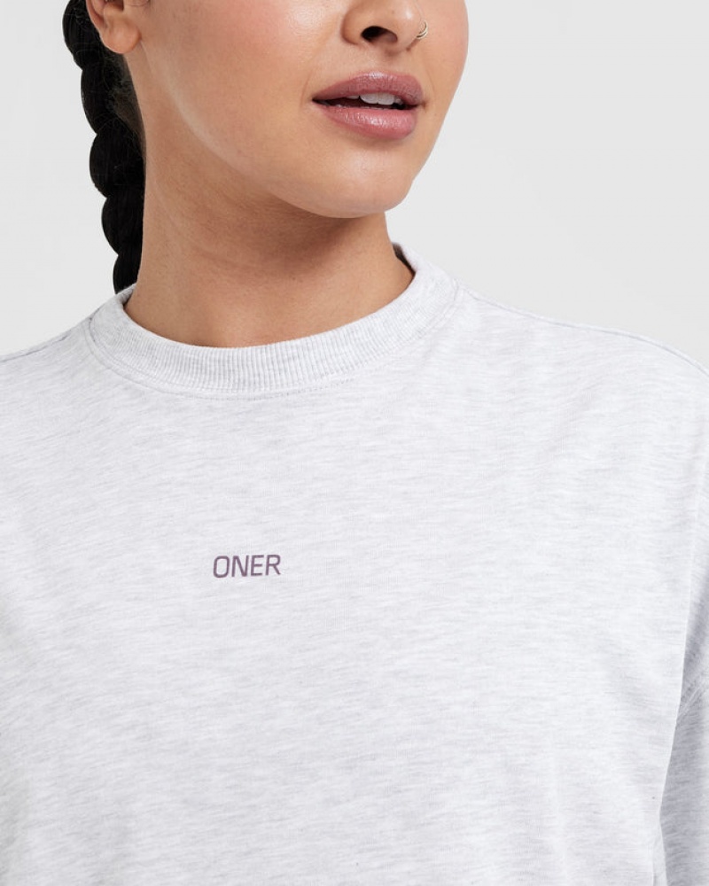 Light Grey Oner Active Raising The Bar Graphic Unisex T Shirts | 52140BIKT