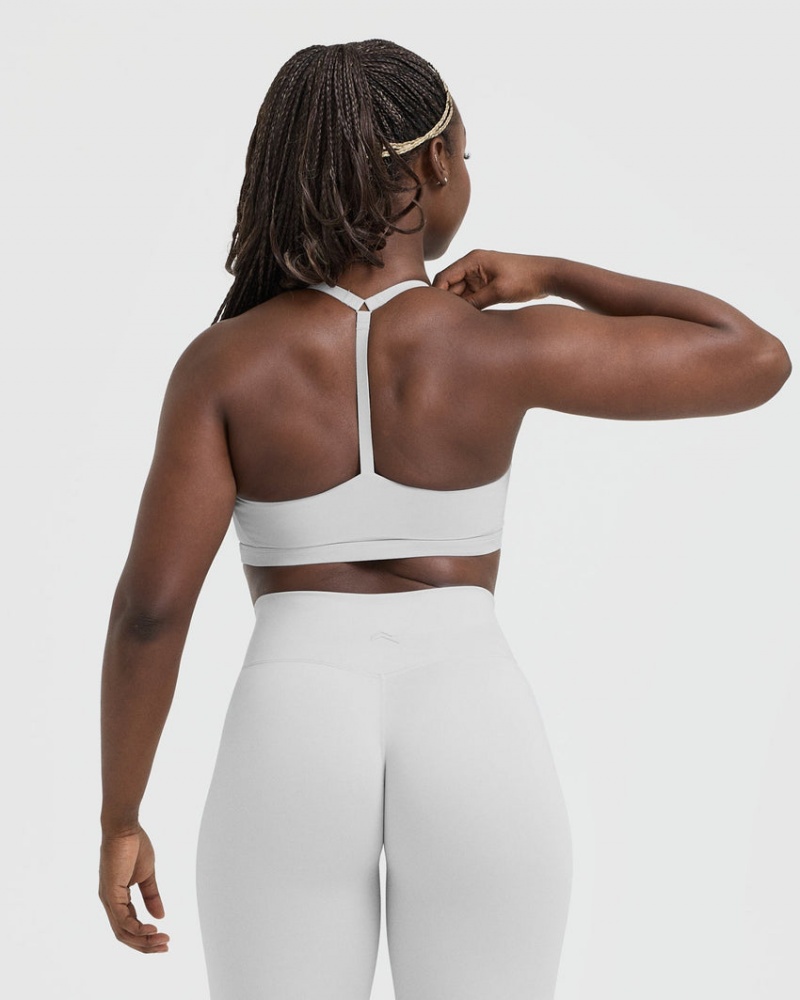 Light Grey Oner Active Timeless Square Neck Sports Bras | 56320RQWT