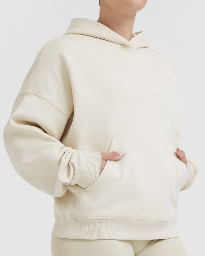 Light Yellow Oner Active All Day Est 2020 Oversized Hoodie | 56734AXIO