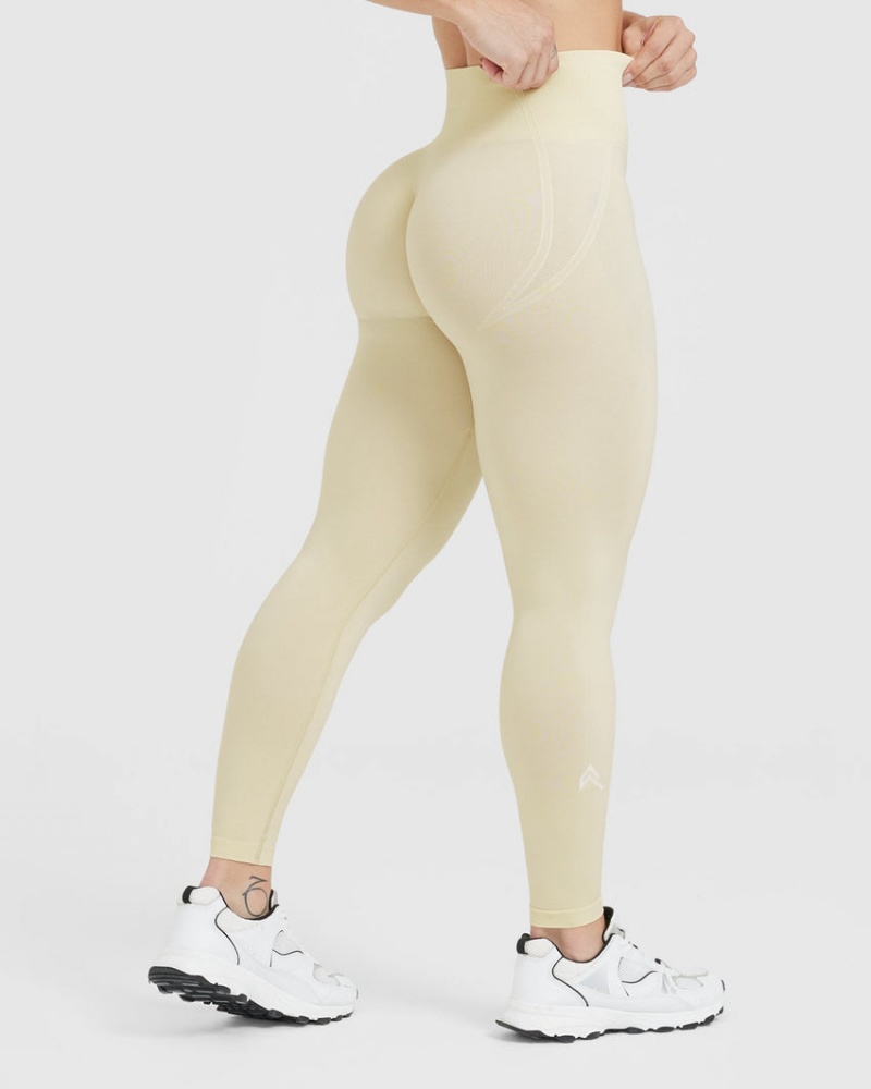 Light Yellow Oner Active Effortless Seamless Leggings | 10724BCJQ